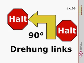 Halt – 90° Drehung links – Halt