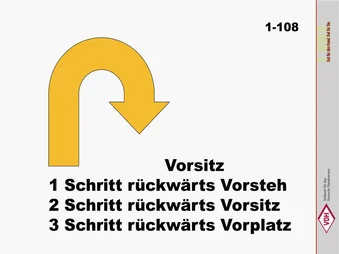 Vorsitz – 1 Schritte rückwärts Vorsteh – 2 Schritte rückwärts Vorsitz – 3 Schritte rückwärts Vorplatz
