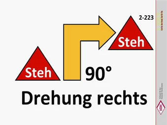 Steh – 90° Drehung rechts – Steh