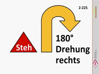Steh – 180° Drehung rechts – vorwärts
