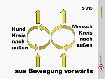 Aus Bewegung Hund Außenkreis – Mensch Außenkreis – Vorwärts