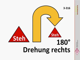 Steh – 180° Drehung rechts – Steh