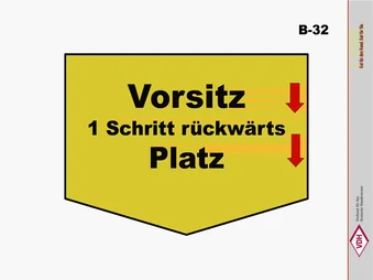 Vorsitz – 1 Schritt rückwärts – Platz