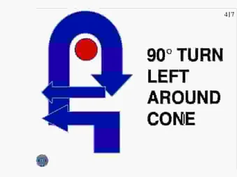 90° LEFT TURN AROUND CONE