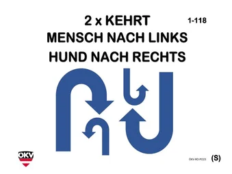 Doppelkehrt - Mensch nach links - Hund nach rechts