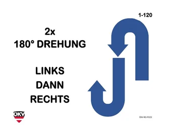 180°-Drehung links - 180°-Drehung rechts