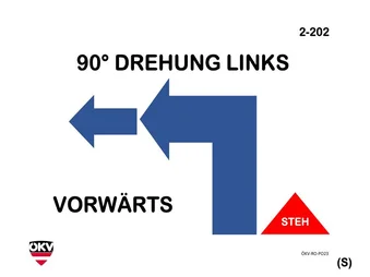 Steh -90°-Drehung links - vorwärts