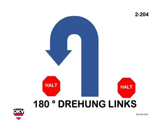 Halt -180°-Drehung links - Halt