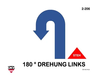 Steh -180°-Drehung links - vorwärts