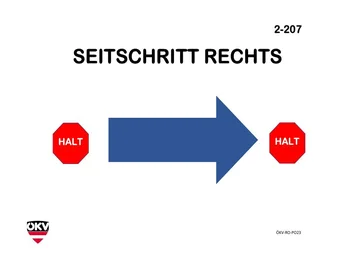 Halt - Seitschritt rechts - Halt