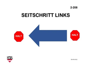 Halt - Seitschritt links - Halt