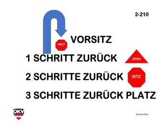 Vorsitz - 1 Schritt zurück Steh - 2 Schritte zurück Sitz - 3 Schritte zurück Platz