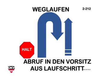 Halt - Abrufen in Vorsitz aus dem Laufschritt