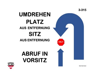 Umdrehen - Platz aus Entfernung - Sitz aus Entfernung - Abruf in Vorsitz