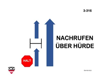 Halt - Weggehen und Nachruf über Hürde