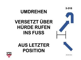 Umdrehen - Aus letzter Position versetzt über die Hürde in die Fußposition rufen