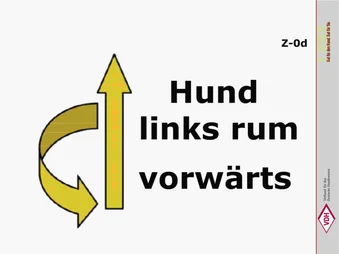 c) Hund linksherum vorwärts